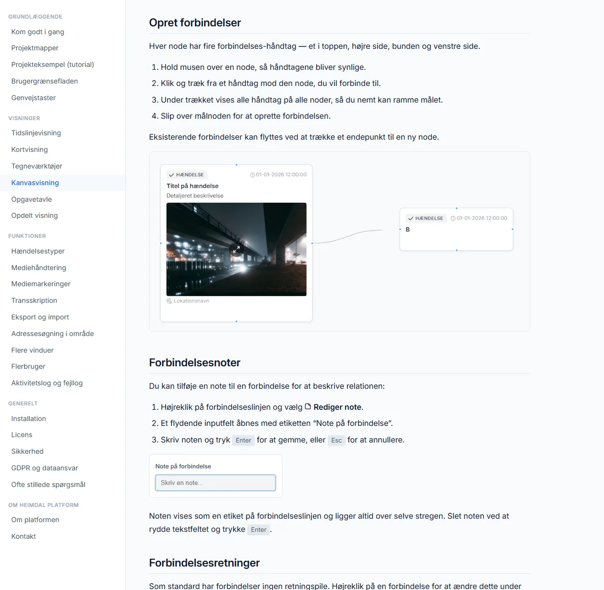 Detaljeret dokumentation med trin-for-trin guides